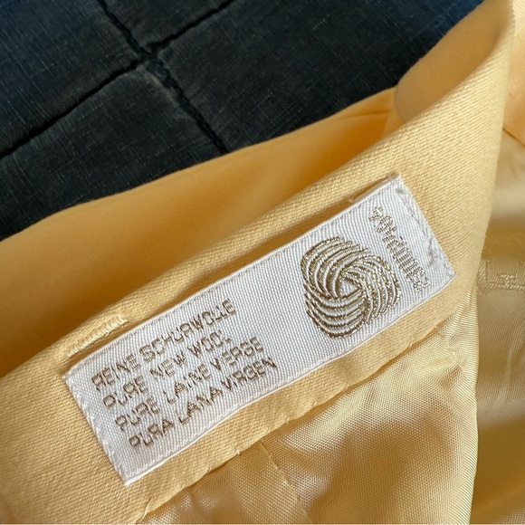 VINTAGE ESCADA Margaretha Ley wool pencil skirt Pale Yellow Size 38/Medium - Picture 8 of 12